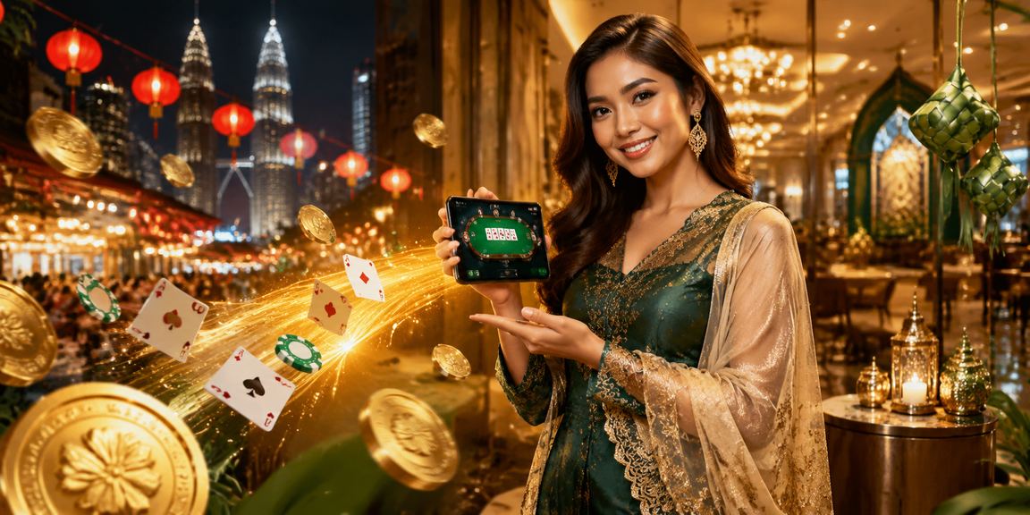Pemain poker VIP y16 di Kuala Lumpur semasa musim perayaan Hari Raya dengan suasana meriah